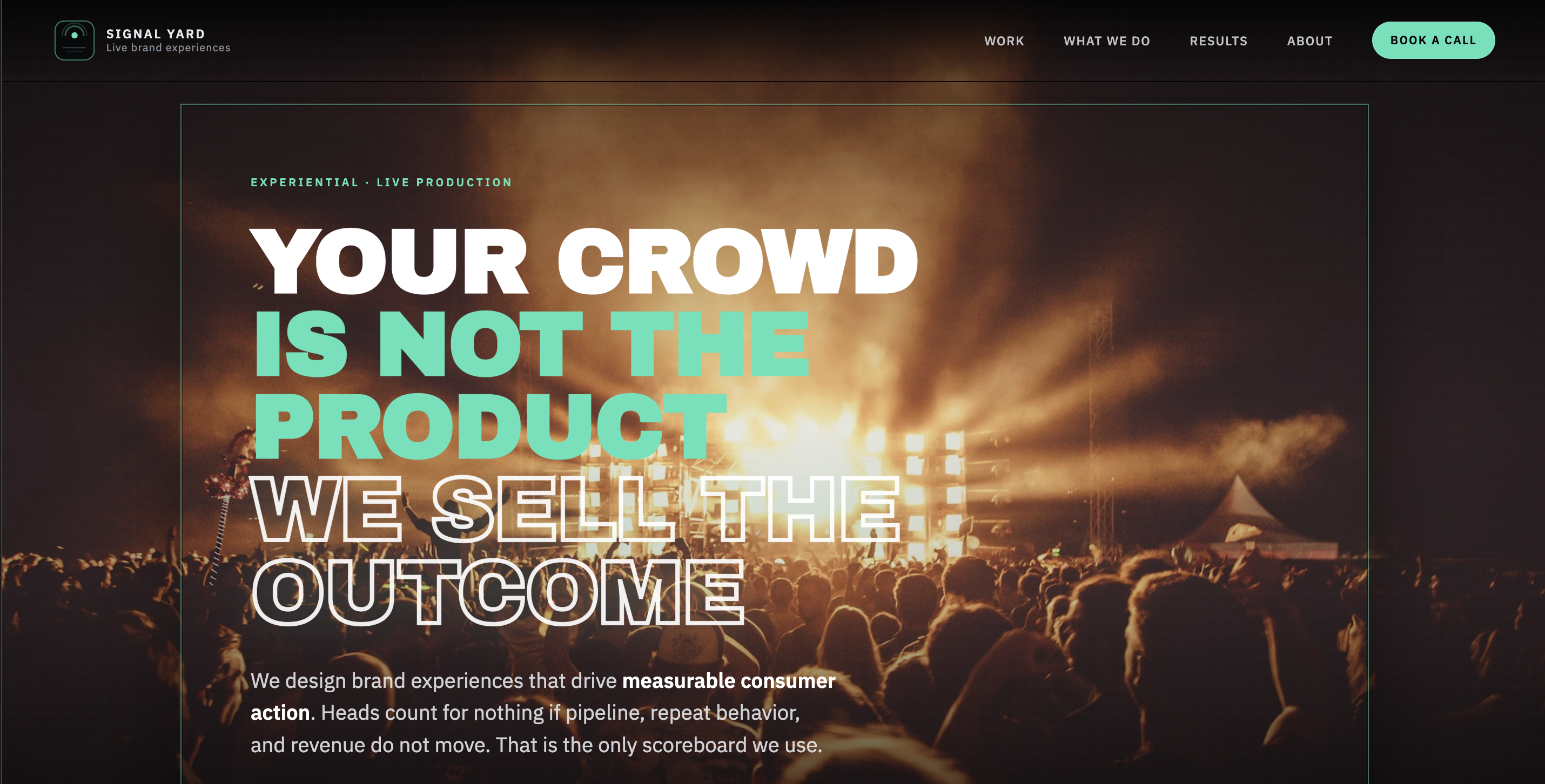 Signal Yard experiential agency website